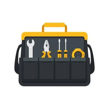 Toolbox icon in flat colorful style. Container with construction and repair.. Illustration