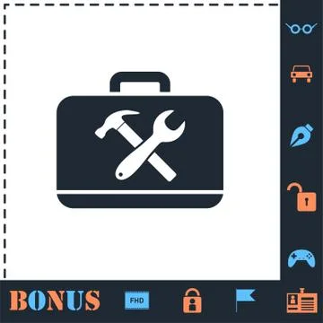 Toolbox icon flat Stock Illustration