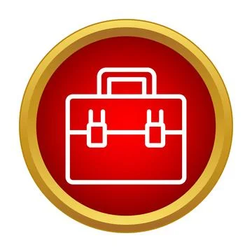 Toolbox icon on red button design for repair Stock Illustration
