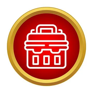 Toolbox icon representing repair and maintenance services Stock Illustration