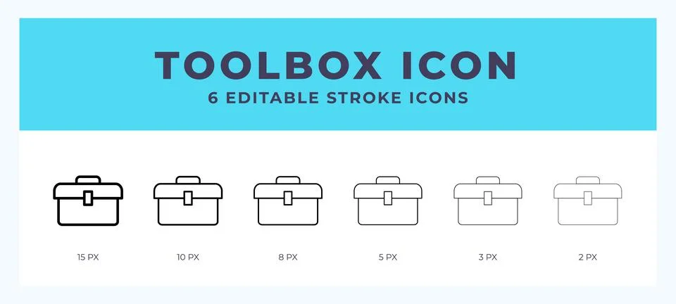 Toolbox icon set with different stroke. Vector illustration with editable s.. Stock Illustration