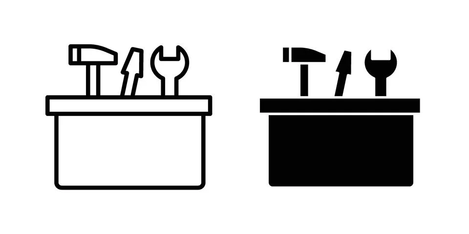 Toolbox icon set. Vector EPS 10 Stock Illustration