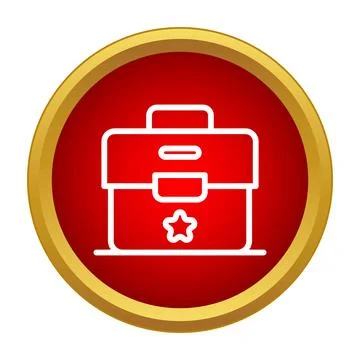 Toolbox icon with star symbol inside red circle 스톡 일러스트