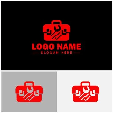 Toolbox icon Tool chest Tool kit Tool cabinet flat logo sign symbol editabl.. Illustration