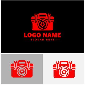 Toolbox icon Tool chest Tool kit Tool cabinet flat logo sign symbol editabl.. Stock Illustration