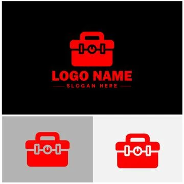 Toolbox icon Tool chest Tool kit Tool cabinet flat logo sign symbol editabl.. Stock Illustration