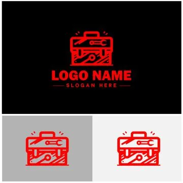 Toolbox icon Tool chest Tool kit Tool cabinet flat logo sign symbol editabl.. Stock Illustration