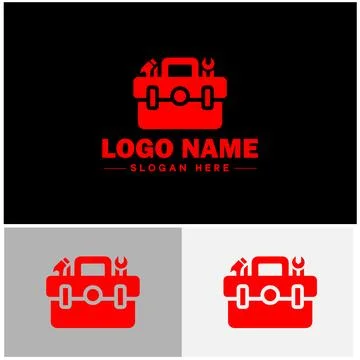 Toolbox icon Tool chest Tool kit Tool cabinet flat logo sign symbol editabl.. Stock Illustration