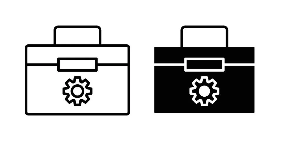 Toolbox icon vectors. Illustrations in black Stock Illustration