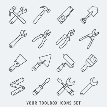 Toolbox icons set Stock Illustration