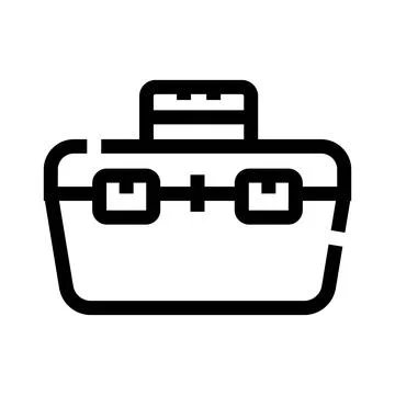 Toolbox line icon representing repair and maintenance services Stock Illustration