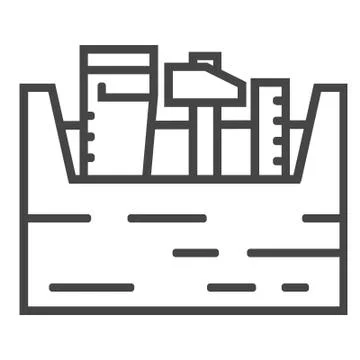 Toolbox line icon on white background Stock Illustration