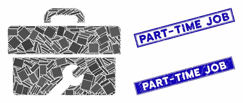 Toolbox Mosaic and Distress Rectangle Seals 스톡 일러스트