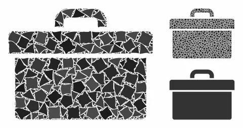 Toolbox Mosaic Icon of Uneven Elements Stock Illustration