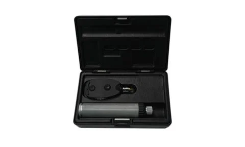 Toolbox Ophthalmoscopy is an examination of the back part of the eye (fundu.. Stock Photos