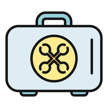 Toolbox or equipment case with service icon 库存插图
