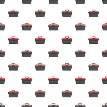 Toolbox pattern repeating on a white background Illustrazione stock