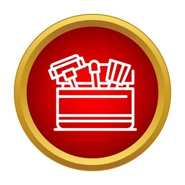 Toolbox with repair and construction tools icon Stock Illustration