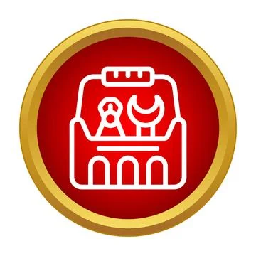 Toolbox with repair tools inside red icon Stock Illustration