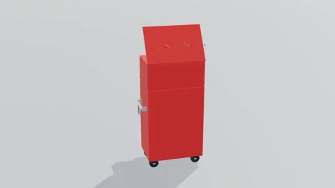 Toolbox tools 3d loop white background 3D animation seamless loop Stock Footage 341851711