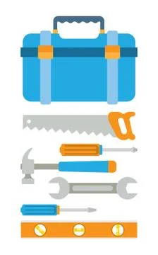 Toolbox with tools. Stock Illustration