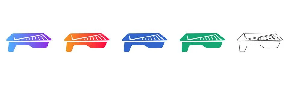 Toolbox Tray Vector Icon Set Stock Illustration