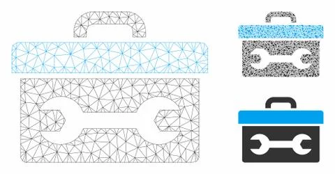 Toolbox Vector Mesh Network Model and Triangle Mosaic Icon Stock Illustration
