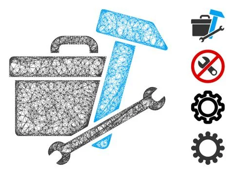 Toolbox Web Vector Mesh Illustration 스톡 일러스트