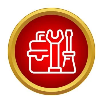 Toolbox with wrench and screwdriver icon for service Stock Illustration