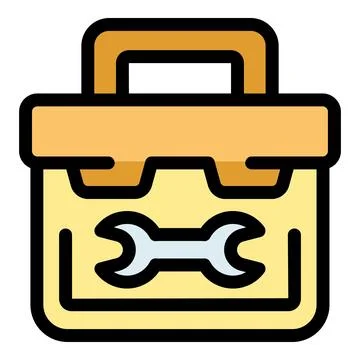 Toolbox with wrench icon representing maintenance and repair services Stock Illustration
