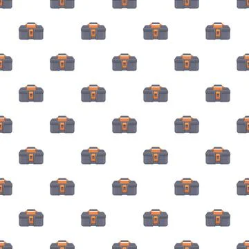 Toolboxes forming repeating seamless pattern background Illustration