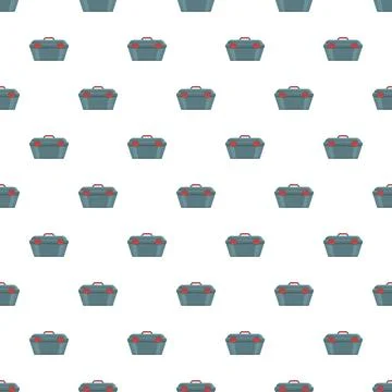 Toolboxes repeating seamless pattern for construction and repair Stock Illustration