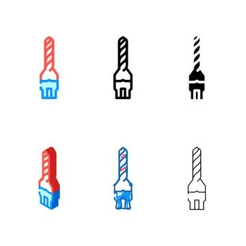 Tooling materials mechanical engineer color icon vector variations Stock Illustration
