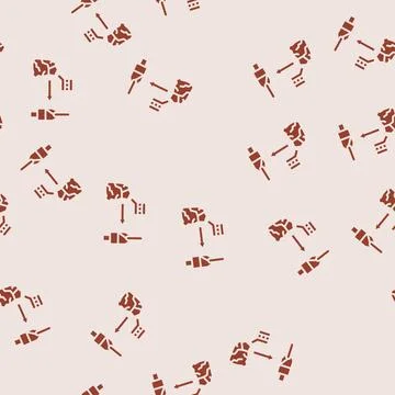 Tooling materials mechanical engineer glyph seamless pattern Illustrazione stock