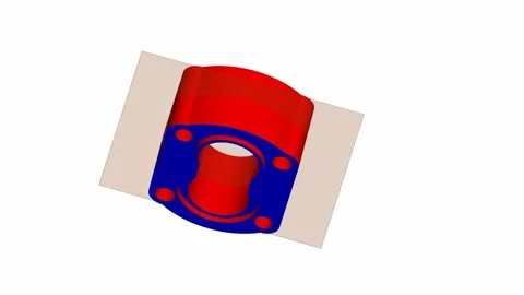 Tooling Split Line Analysis Model of a Mechanical Pump Body housing component Stock Footage 335556938