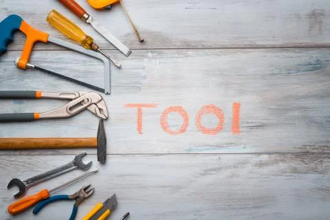 Toolkit and written Tool 库存照片