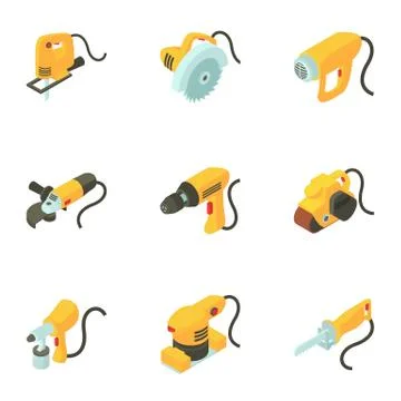 Toolkit icons set, isometric style Stock Illustration