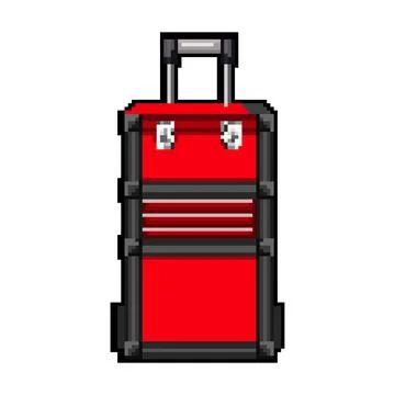 Toolkit toolbox repair pixel art vector illustration Stock Illustration