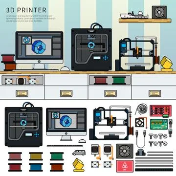 Tools for 3D printing Ilustración de archivo