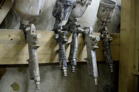 Tools and accessories for wood processing close up Stock Photos