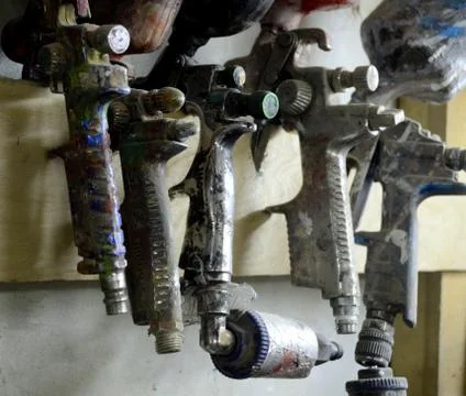 Tools and accessories for wood processing close up Foto stock