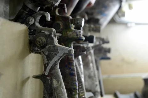 Tools and accessories for wood processing close up Stock Photos