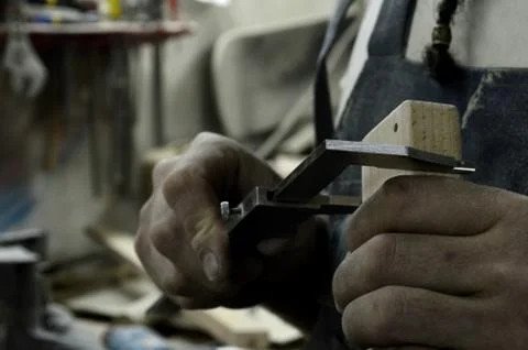 Tools and accessories for wood processing close up Stock Photos