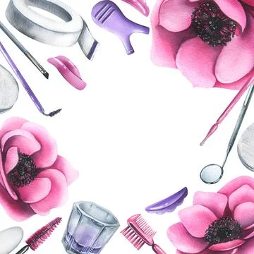 Tools and cosmetics for the master of eyelash and eyebrow extension and Stock Illustration