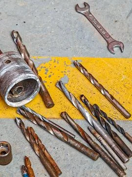 Tools and Drills in the Workshop Stock Photos