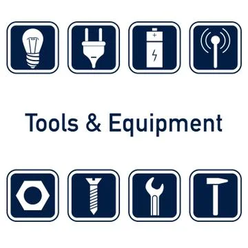 Tools and equipment icon set 스톡 일러스트