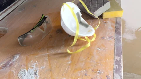 Tools and Materials for Doing Drywall Sheetrock Instillation and Repair. Stock Footage 246565098