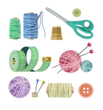 Tools and materials for fancywork Stock Illustration