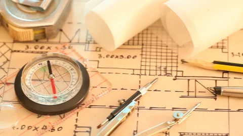 Tools and papers with sketches Stock Footage 150714023