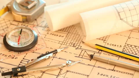 Tools and papers with sketches Stock Footage 150714058